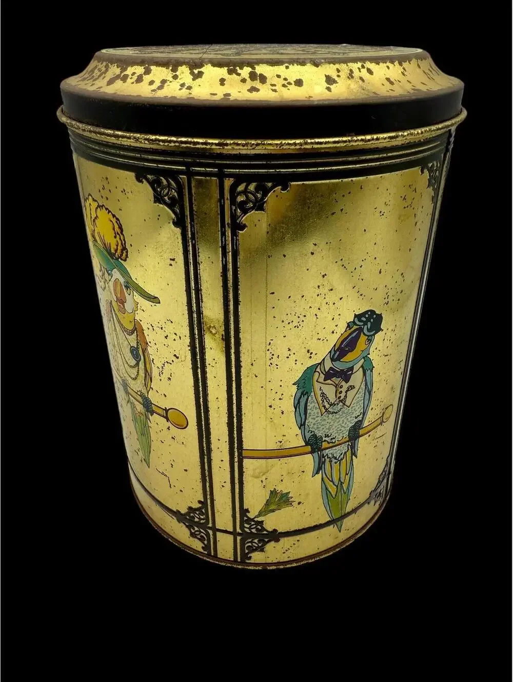 Retro Golden Nugget Casino Souvenir Tin: Gilded Cage Tropical Birds